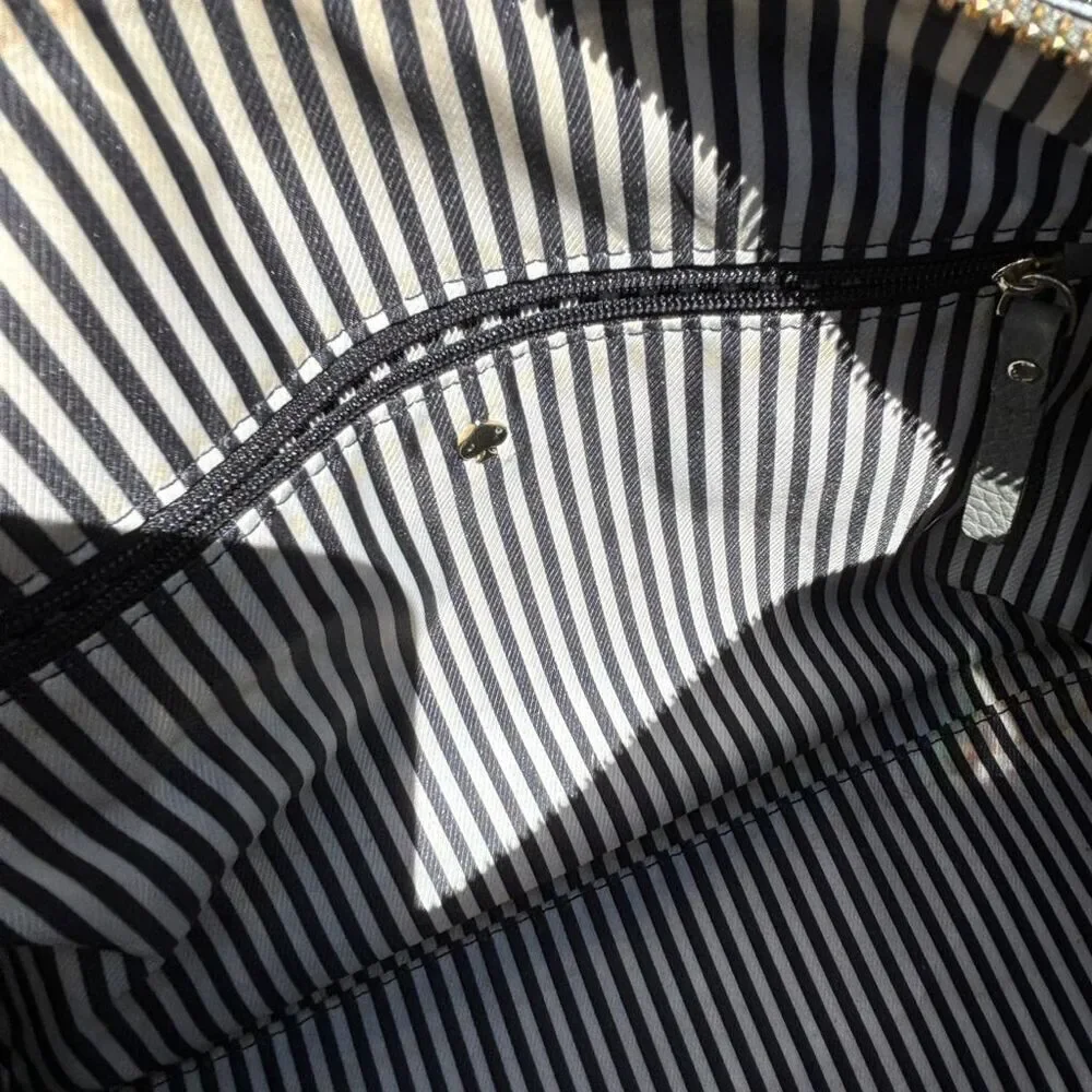 Kate Spade Jackson Street Leather Satchel Crossbody Bag Gray Adjustable Strap - Picture 10 of 16